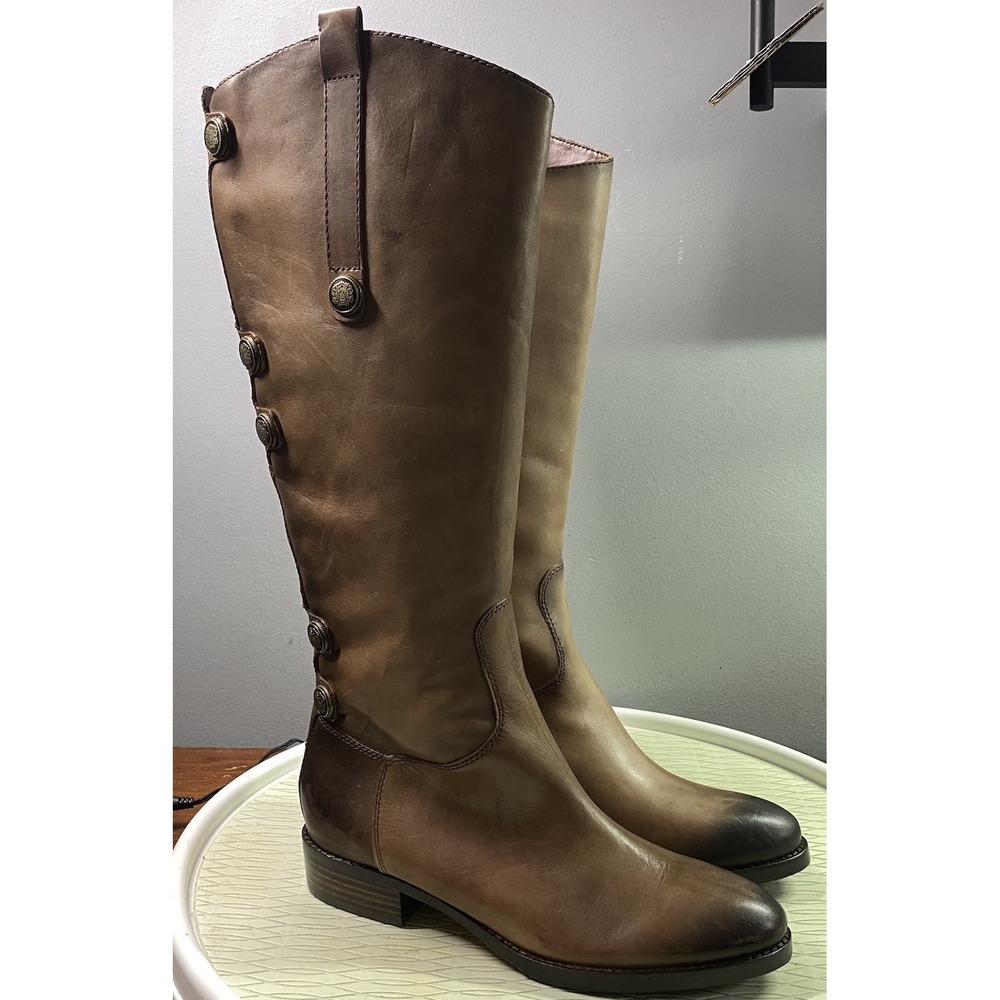Arturo Chiang Womens Leather Knee High Cowgirl Riding‎ Boots Light Brown Sz. 8 M